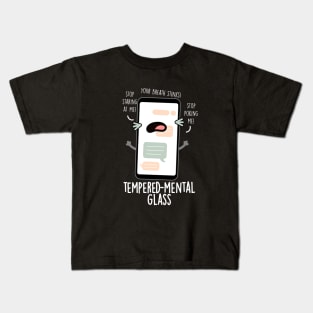 Tempered-mental Glass Cute Cellphone Pun Kids T-Shirt